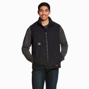 Men's Ariat Rebar Washed DuraCanvas Insulated Jackets Black | XTIB-49836