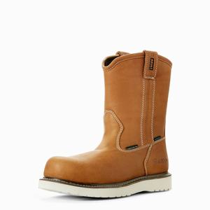Men's Ariat Rebar Wedge Pull-On Waterproof Composite Toe Work Boots Multicolor | SQCA-57604