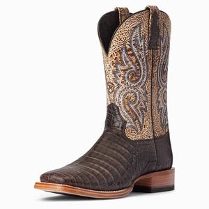 Men's Ariat Relentless Denton Western Boots Chocolate | BYPH-84590