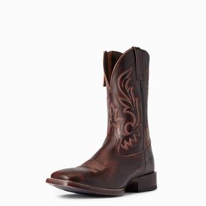 Men's Ariat Slim Zip Ultra Dress Boots Red / Brown | UDGQ-72439