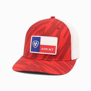 Men's Ariat Texas Flag Hats Red Stripes | HTVU-08354