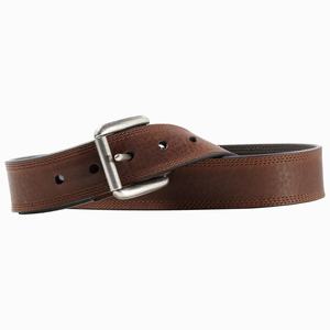 Men's Ariat Triple Row Stitch Belts Dark Copper | CYBM-93057