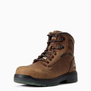 Men's Ariat Turbo 6" H2O CSA Carbon Toe Work Boots Brown | JIOR-92863