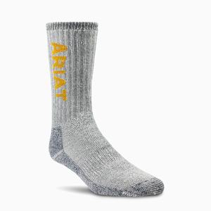 Men's Ariat Ultimate Thermal Wool Blend 2 Pair Pack Socks Black | NLGR-59731