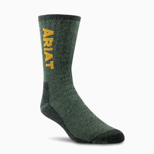 Men's Ariat Ultimate Thermal Wool Blend 2 Pair Pack Socks Olive | OTZG-35087