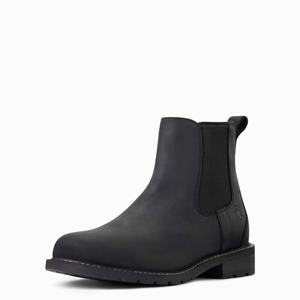 Men's Ariat Wexford Waterproof Dress Boots Black | OSVP-92140