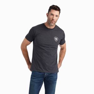 Men's Ariat Wingspan Polo Shirts Grey | PCUG-61409