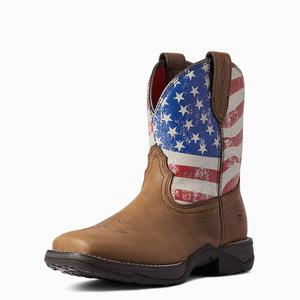 Women's Ariat Anthem Patriot Western Boots Red Brown | QWYM-07495