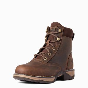 Women's Ariat Anthem Round Toe Lacer Western Boots Brown | JIRU-47538