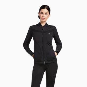 Women's Ariat Ascent Full Zip Hoodie Black | BEHU-38571