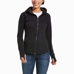 Women's Ariat Attain Full Zip Hoodie Black | XQYW-82795