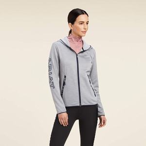 Women's Ariat Byron Full Zip Hoodie Grey | GZCW-09145