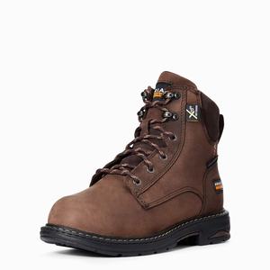 Women's Ariat Casey 6" MetGuard Composite Toe Work Boots Brown | IWEZ-97243