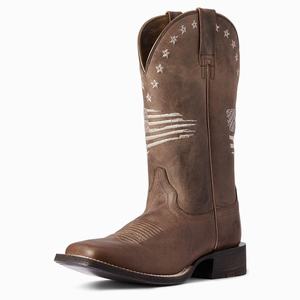 Women's Ariat Circuit Patriot Western Boots Brown | XIPJ-59738
