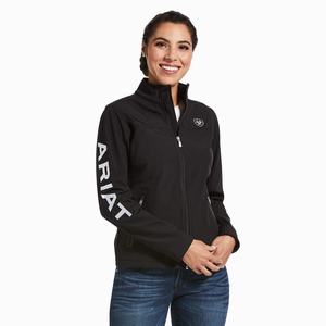 Women's Ariat Classic Team USA/MEX Softshell Jackets Black | XWCM-17805