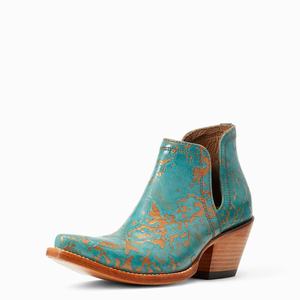 Women's Ariat Dixon Booties Turquoise | QYIS-80765