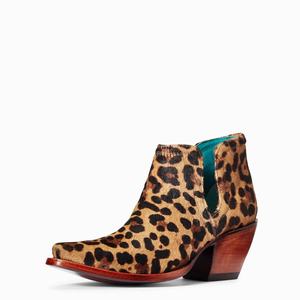 Women's Ariat Dixon Haircalf Booties Leopard | RIMQ-36745