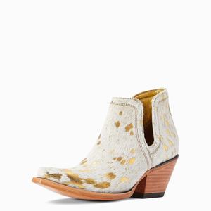 Women's Ariat Dixon Haircalf Booties White Metal | RTMP-38460