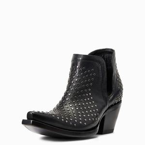 Women's Ariat Dixon Studs Booties Black | WCYT-73821