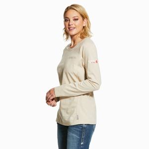 Women's Ariat FR Air Crew Shirts Brown | LJUZ-24508