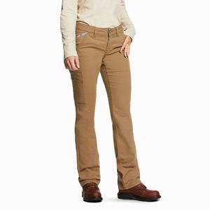 Women's Ariat FR Stretch DuraLight Canvas Shorts Khaki | PRLT-54609