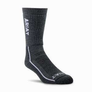 Women's Ariat Heavyweight Merino Wool Steel Toe Performance Socks Grey | DPXW-34059