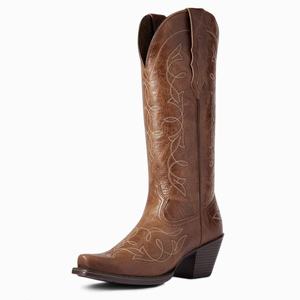 Women's Ariat Heritage D Toe Dress Boots Dark Brown | RNGE-17052