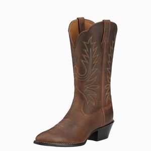 Women's Ariat Heritage R Toe Dress Boots Brown | KDLB-06549