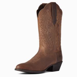 Women's Ariat Heritage R Toe Western Boots Brown | DXSN-03826