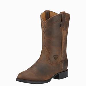 Women's Ariat Heritage Roper Western Boots Brown | GTJZ-06981