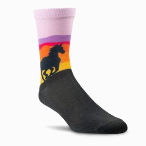 Women's Ariat Into the Sunset Crew Socks Brown | QCPV-89672