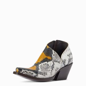 Women's Ariat Jolene Booties Yellow Snake | IXON-68905