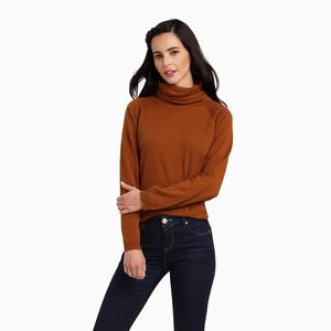 Women's Ariat Lexi Sweaters Brown | ZULD-08236