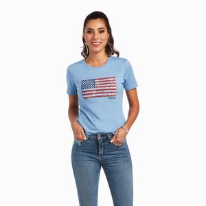 Women's Ariat Paisley Flag Tops Blue | ZFWR-63294
