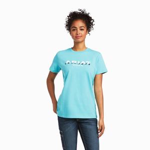 Women's Ariat Rebar Cotton Strong Logo Short Sleeve Multicolor | DOGZ-72435