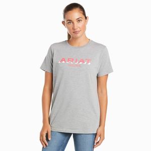Women's Ariat Rebar Cotton Strong Logo Short Sleeve Grey | TUQC-07412