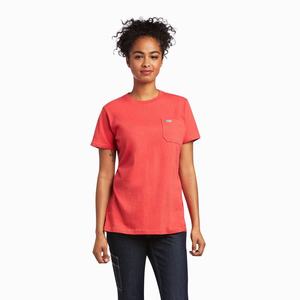 Women's Ariat Rebar Cotton Strong Short Sleeve Multicolor | XVRL-17890