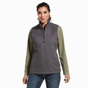 Women's Ariat Rebar DuraCanvas Insulated Vests Grey | ZJGA-45601