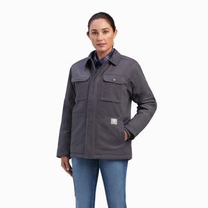 Women's Ariat Rebar DuraCanvas Sherpa-Lined Coats Grey | YJQO-07596