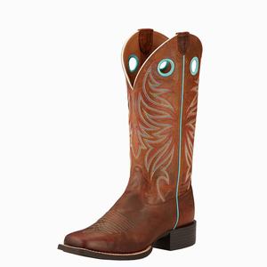 Women's Ariat Round Up Ryder Western Boots Brown | WRKQ-63741