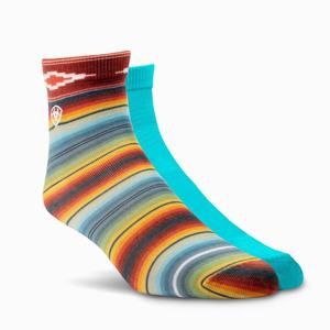 Women's Ariat Southwest Theme Ankle 2 Pair Pack Socks Blue | HVAI-34607