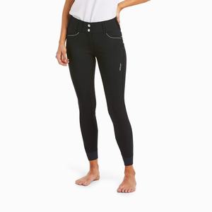 Women's Ariat Tri Factor X Grip Full Seat Breech Riding Pants Black | BVML-38965