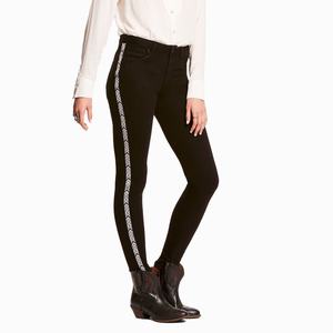 Women's Ariat Ultra Stretch Perfect Rise Chevron Black Skinny Skinny Jeans Black | AGTO-80967