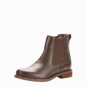 Women's Ariat Wexford Waterproof Dress Boots Dark Brown | SWGY-18057