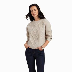 Women's Ariat Winter Quarter Sweaters Beige | NKIE-58603