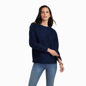 Women's Ariat Winter Quarter Sweaters Navy | OQYX-62375